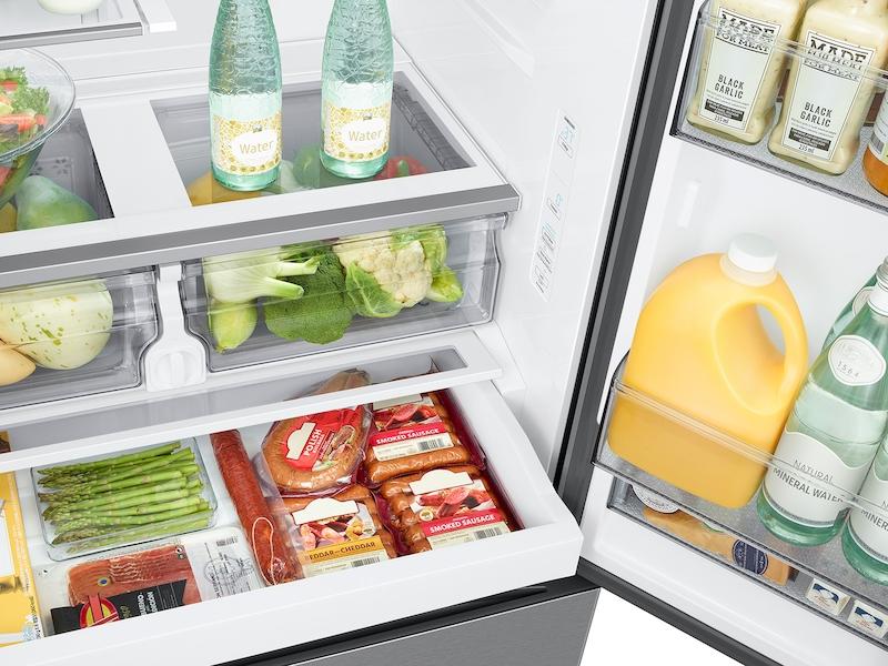 SAMSUNG 27 cu. ft. Mega Capacity Counter Depth 3-Door French Door Refrigerator with Dual Auto Ice Maker in Stainless Steel