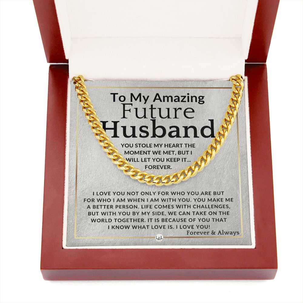 To My Future Husband - Heartfelt Cuban Necklace - Romantic Gift for Christmas, Valentine's Day, Birthday, or Anniversary