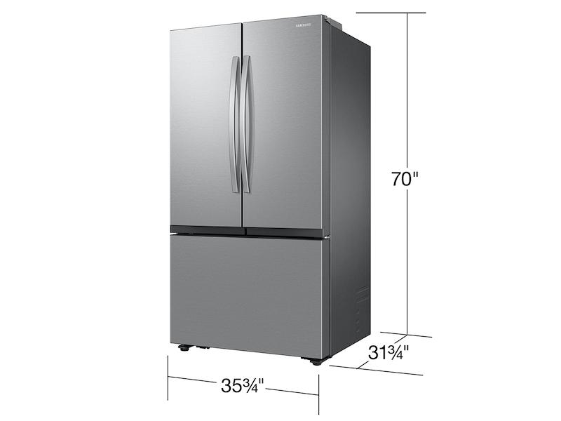 SAMSUNG 27 cu. ft. Mega Capacity Counter Depth 3-Door French Door Refrigerator with Dual Auto Ice Maker in Stainless Steel