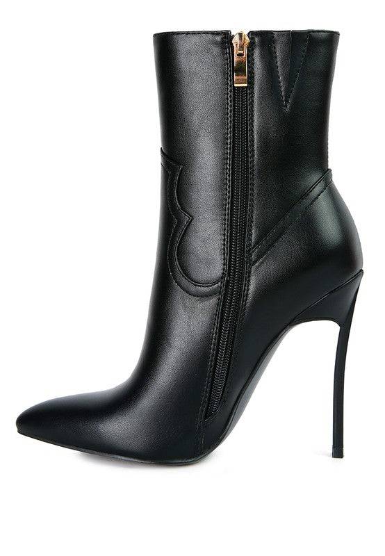 JENNER High Heel Cowgirl Ankle Boot - Stylish & Comfortable