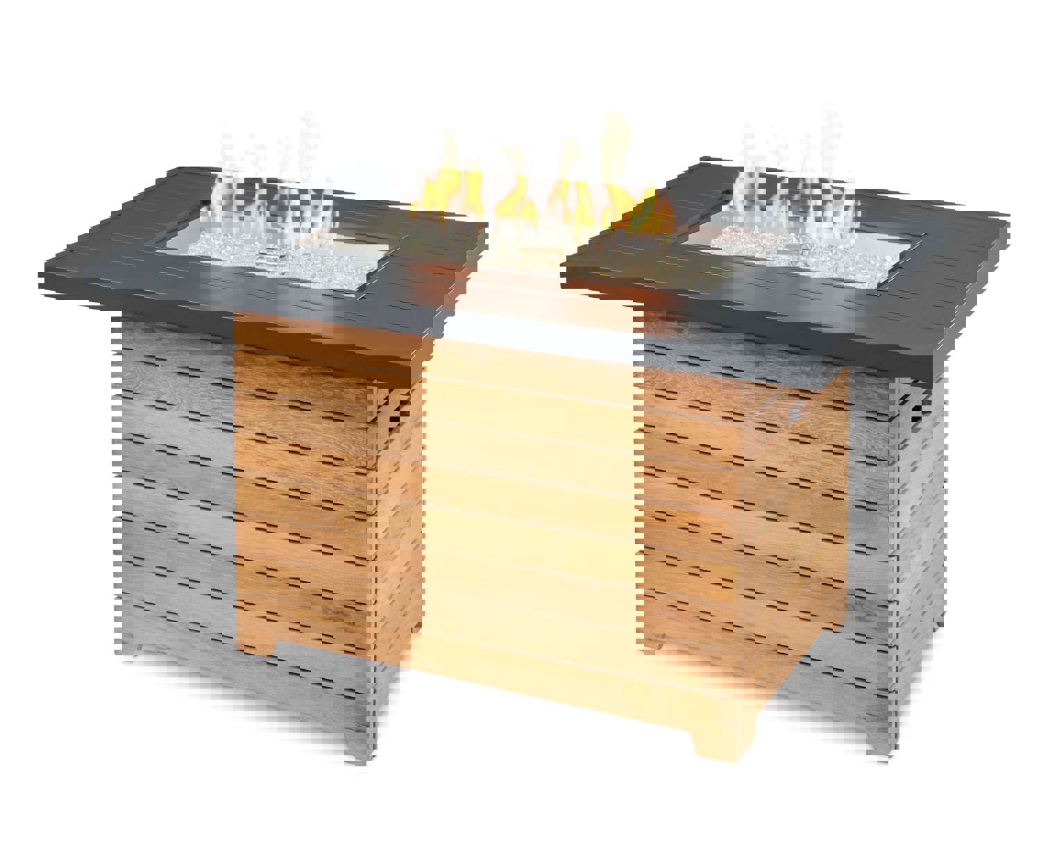 Outdoor Greatroom DAR-1224 Darien Concrete Top with Teak Gas Fire Pit Table