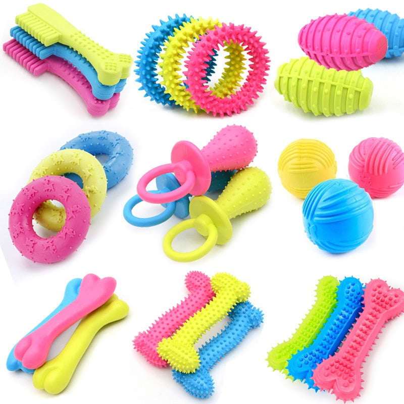 1PCS Rubber Chew Toy for Small Dogs - Teeth Cleaning & Training Pet Toy