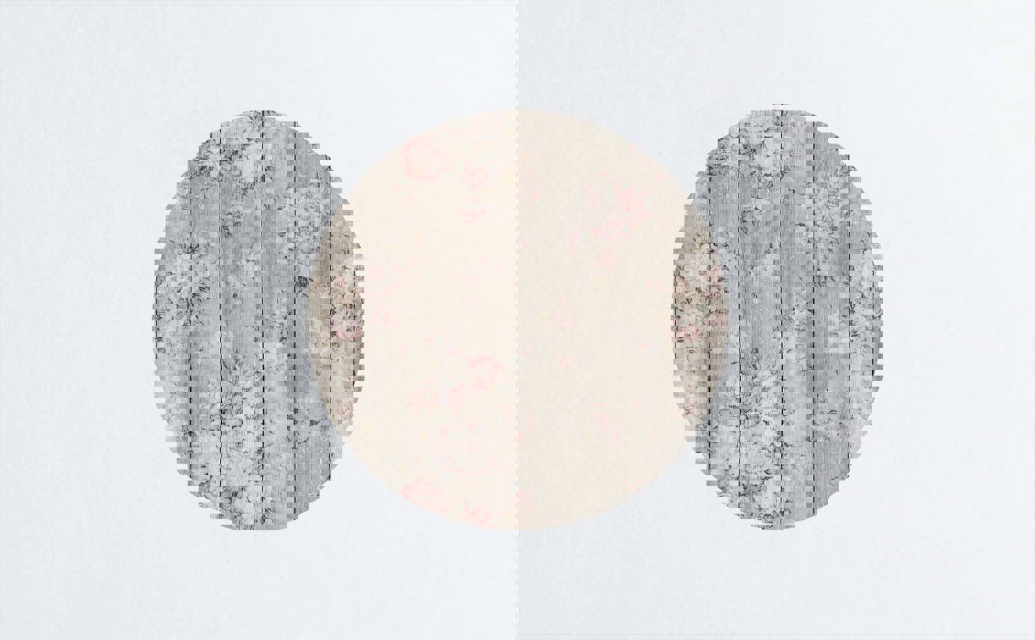 Wood Texture Floral Circle Wall Decal