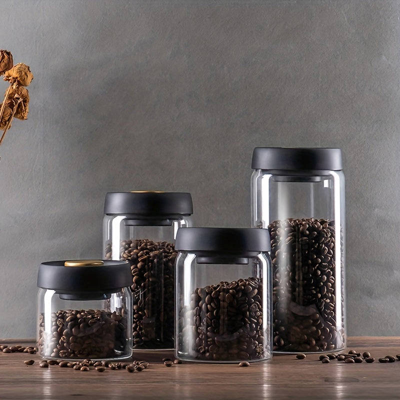1pc Food Grade Glass Coffee Bean Storage Jar for Cereal & Miscellaneous Food