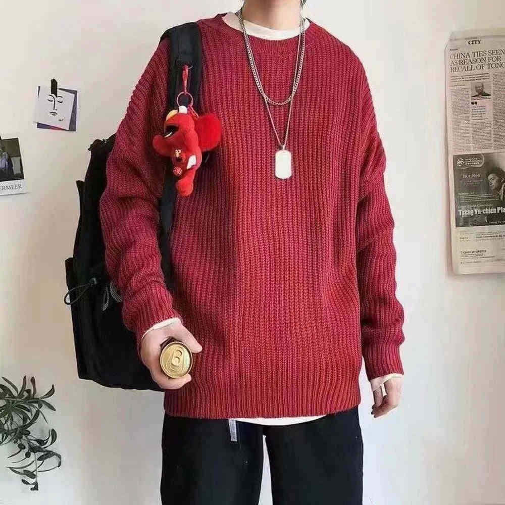 Nukty Men's Autumn Solid Color Wool Sweater - Slim Fit Korean Fashion Pullover