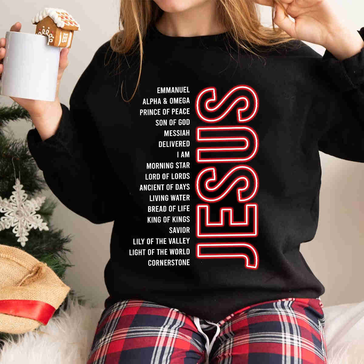 Jesus Emmanuel, Alpha & Omega, Prince Of Peace, Son Of God, Messiah Sweater/Hoodie Shirt - Unisex Christian Gift