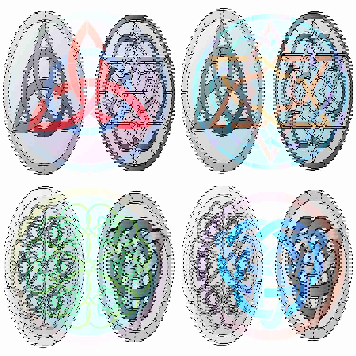 Craspire PVC Window Sticker Set, Nordic Pagan Pattern, 16x16cm, 8pcs