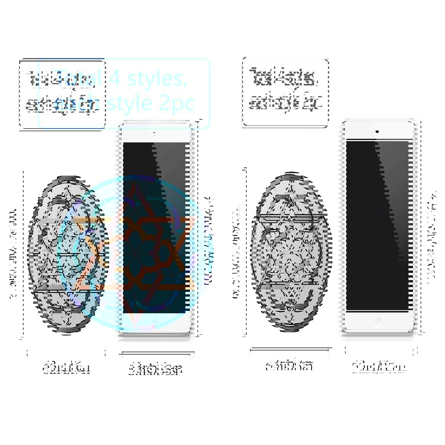 Craspire PVC Window Sticker Set, Nordic Pagan Pattern, 16x16cm, 8pcs