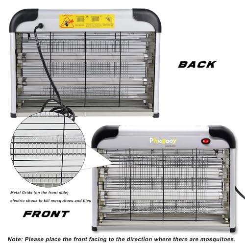 Phosooy Electric Bug Zapper, 2800V High Grid Indoor Mosquito Killer with 20W Lamps