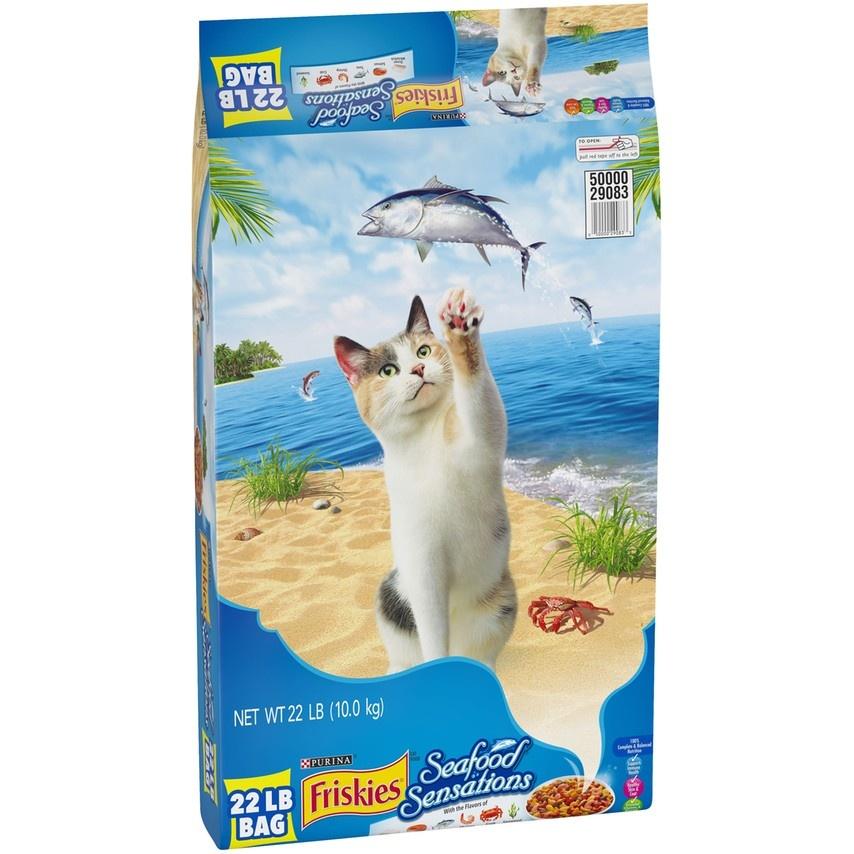 Friskies Seafood Sensations Dry Cat Food - Delicious Ocean Flavors
