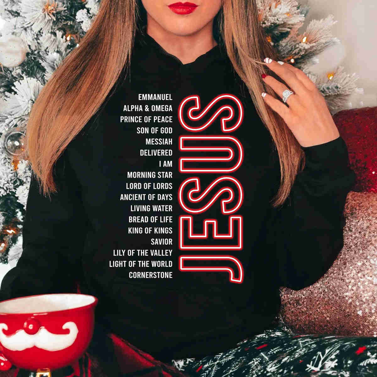 Jesus Emmanuel, Alpha & Omega, Prince Of Peace, Son Of God, Messiah Sweater/Hoodie Shirt - Unisex Christian Gift