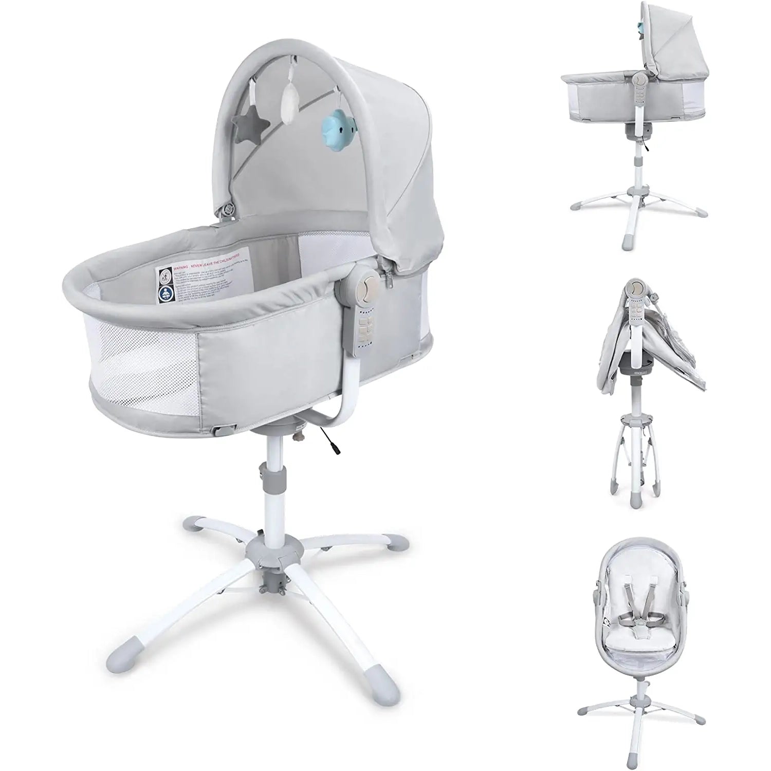 Ezebaby Electric Portable Baby Swing with Adjustable Bassinet & High Chair Feature