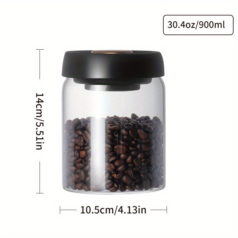 1pc Food Grade Glass Coffee Bean Storage Jar for Cereal & Miscellaneous Food