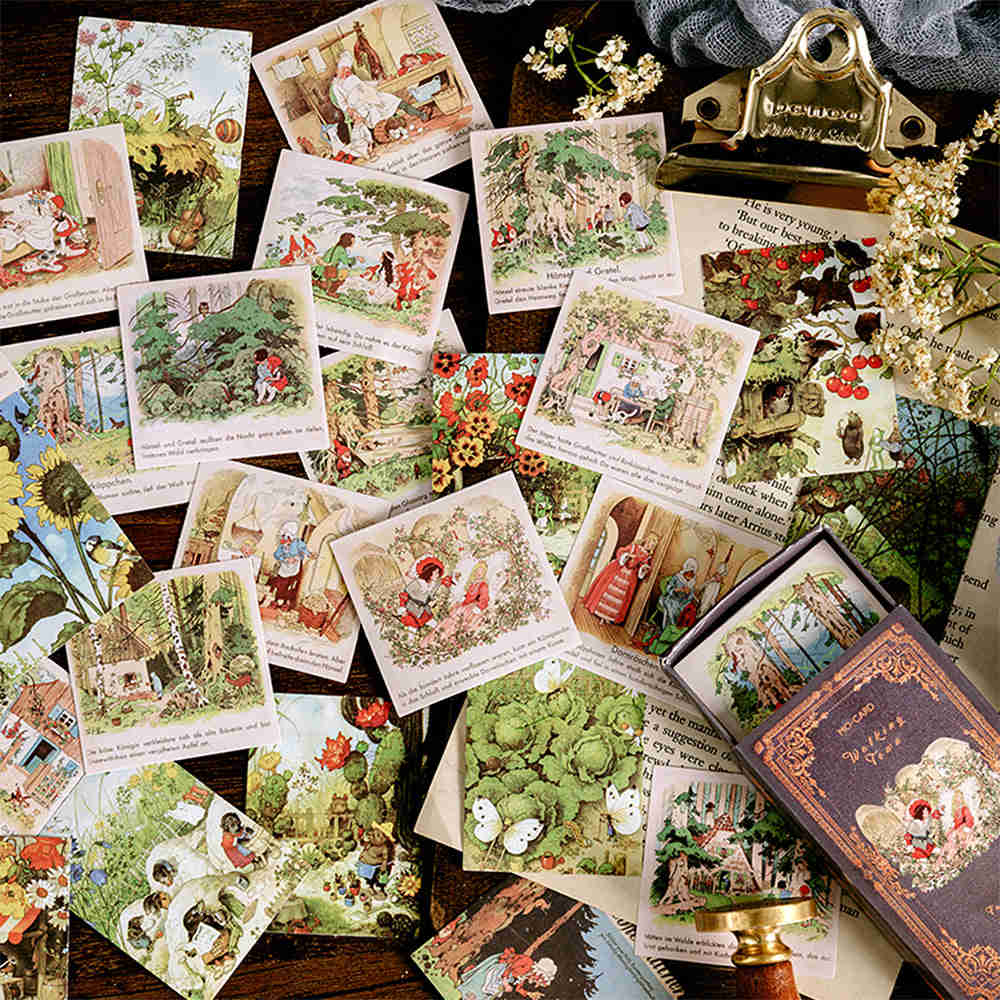 Vintage Flower Fairies Stickers Set - 50 Pack