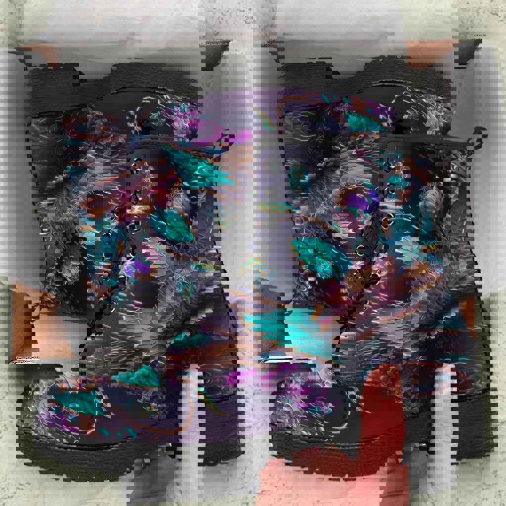 Handcrafted Ornate Floral Vegan Boots