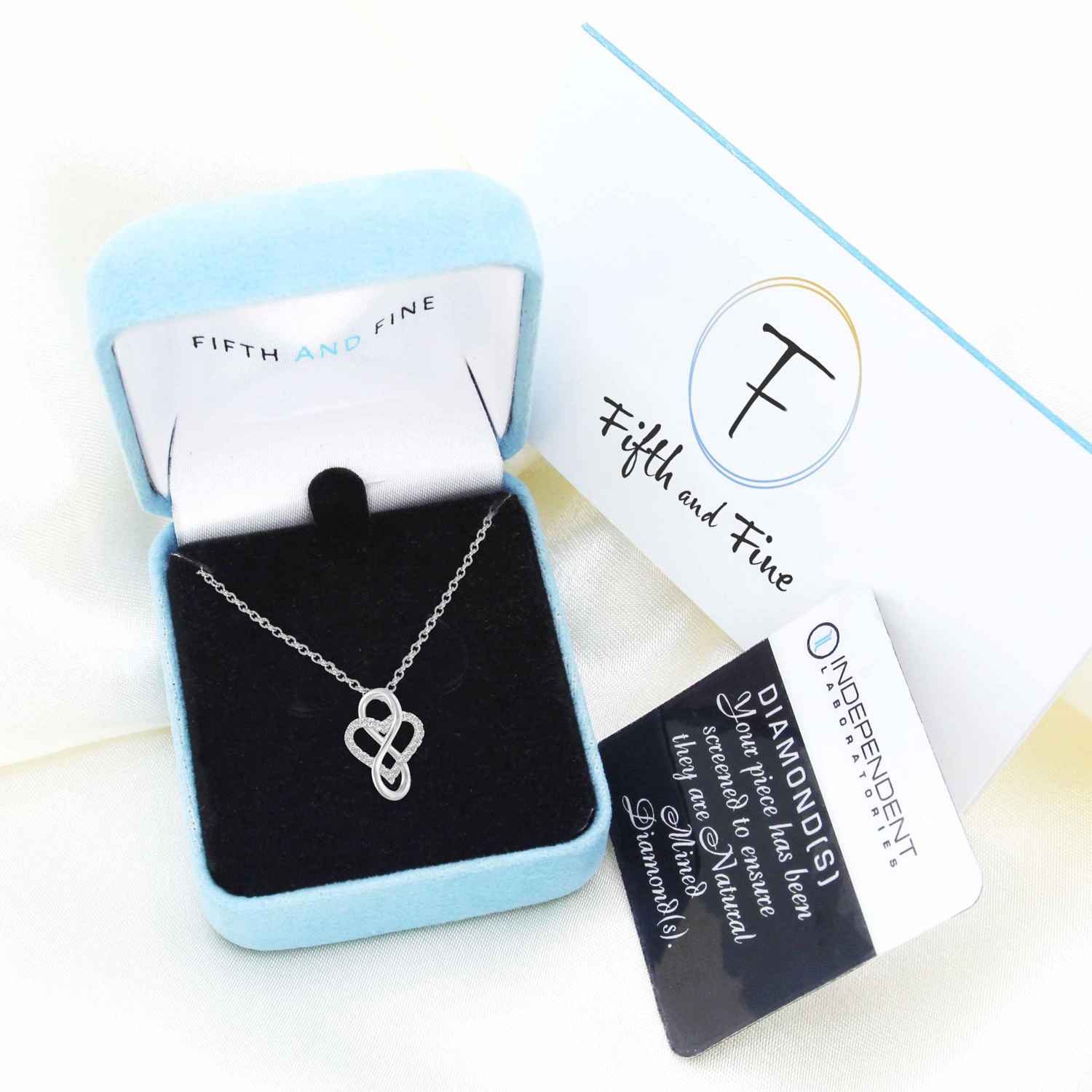 1/6 CT TW Diamond Infinity Heart Love Pendant Necklace in 925 Sterling Silver