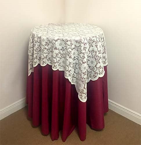 Ivory 54 x 54 Square Lace Table Overlay