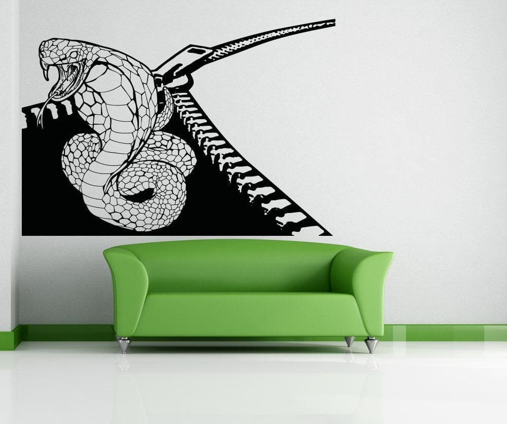 Vinyl Wall Decal Sticker Cobra Zipper #OS_AA1348 - Removable & Easy to Apply