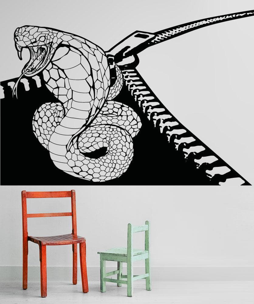 Vinyl Wall Decal Sticker Cobra Zipper #OS_AA1348 - Removable & Easy to Apply