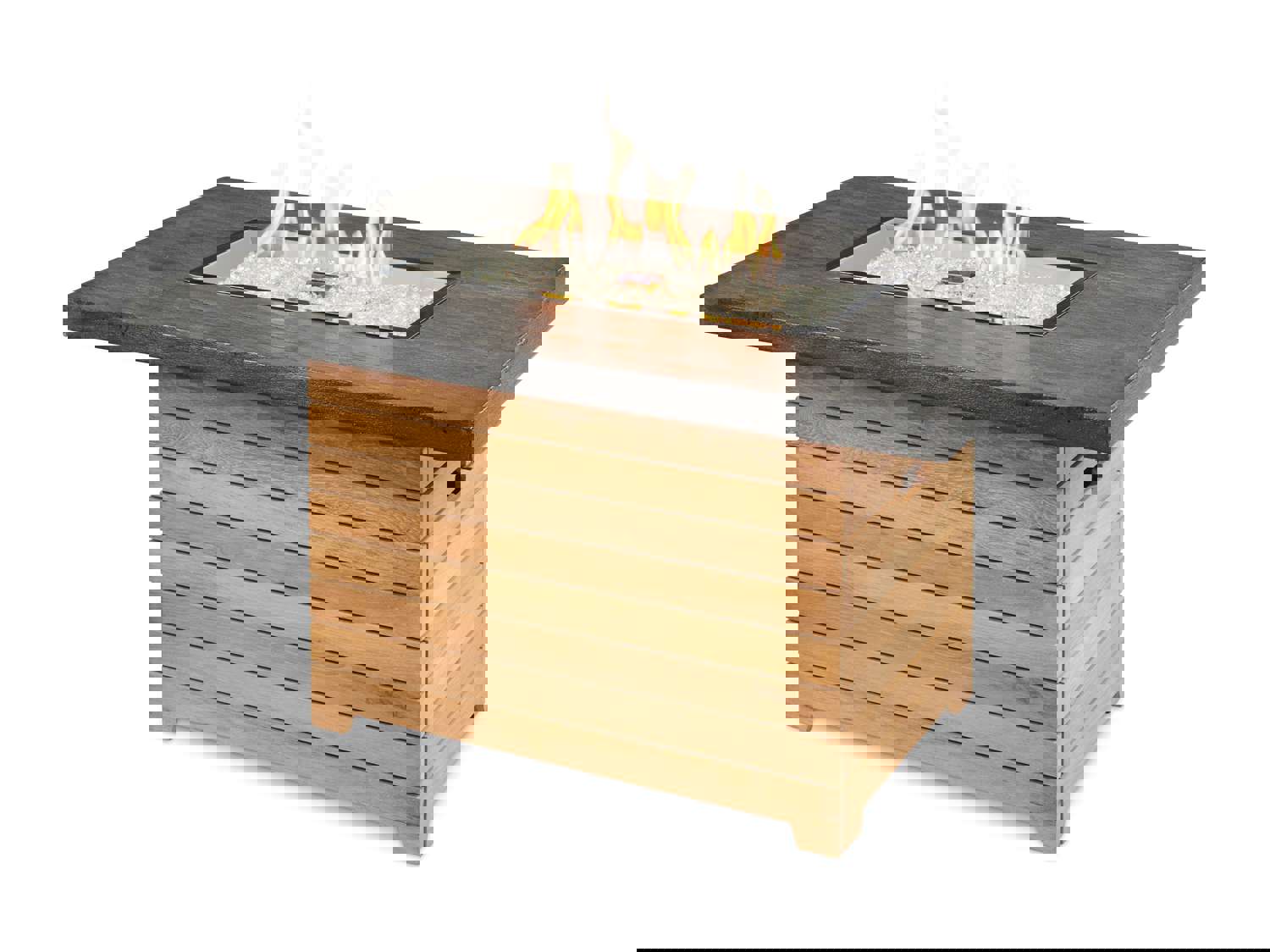 Outdoor Greatroom DAR-1224 Darien Concrete Top with Teak Gas Fire Pit Table