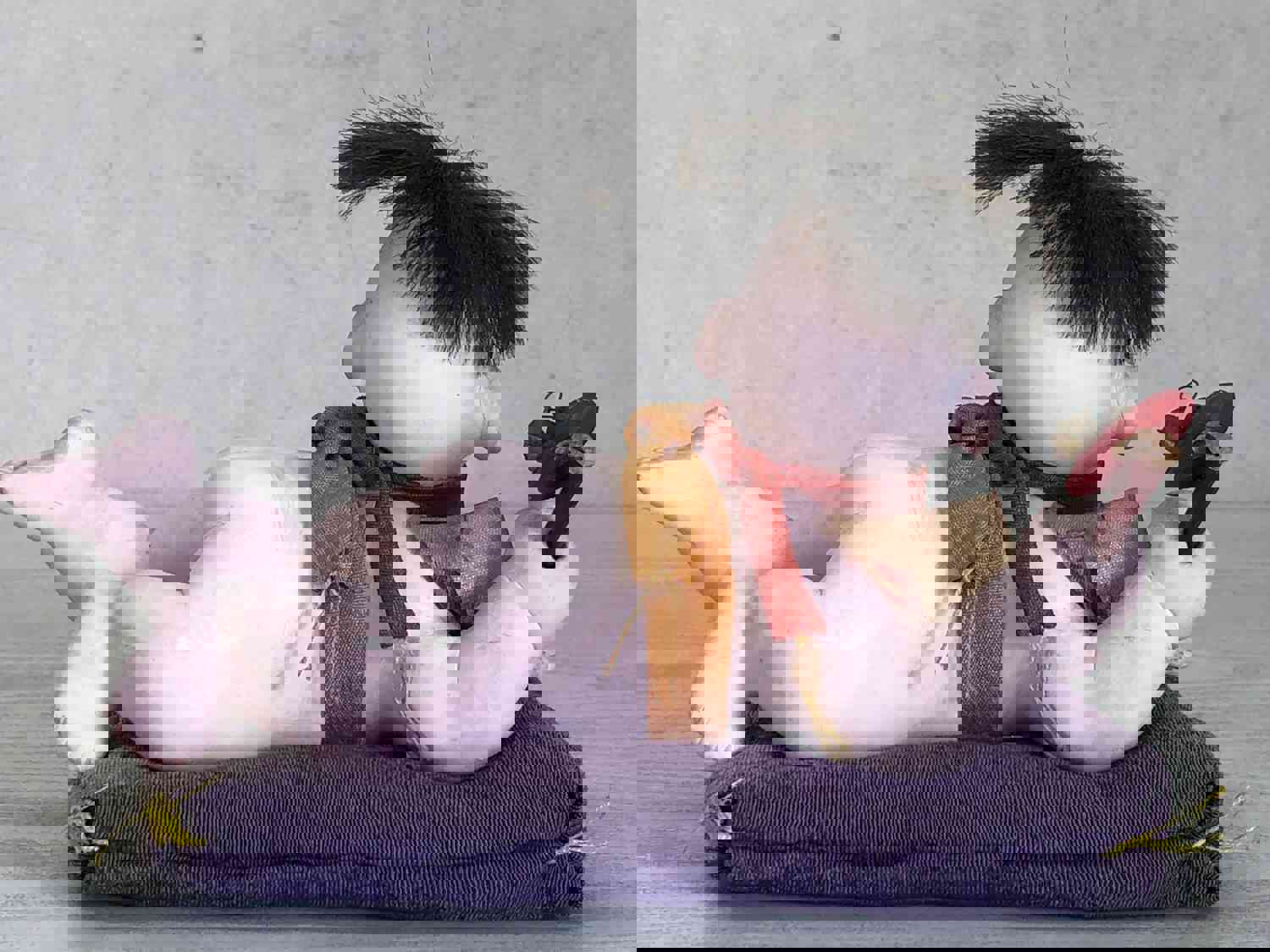 Y3578 NINGYO Crawling Baby Doll Toy Figure Figurine Japanese Vintage Antique