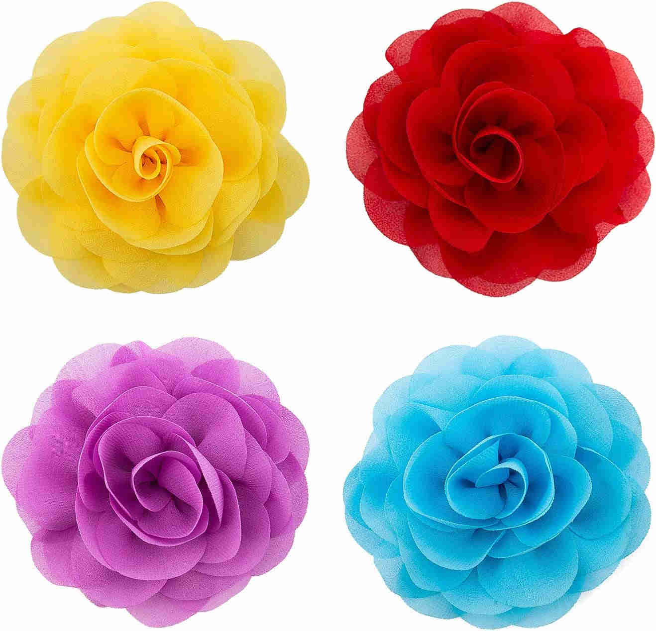 LUTER 4Pcs Multicolored Pet Collar Flowers - Detachable Floral Accessories for Dogs and Cats