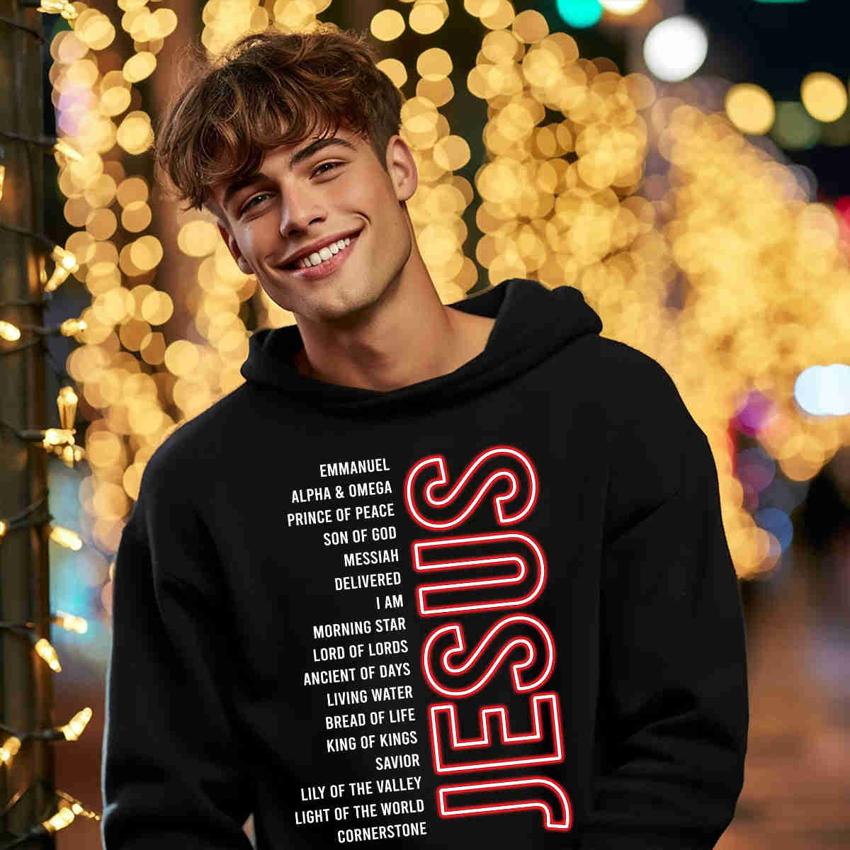 Jesus Emmanuel, Alpha & Omega, Prince Of Peace, Son Of God, Messiah Sweater/Hoodie Shirt - Unisex Christian Gift