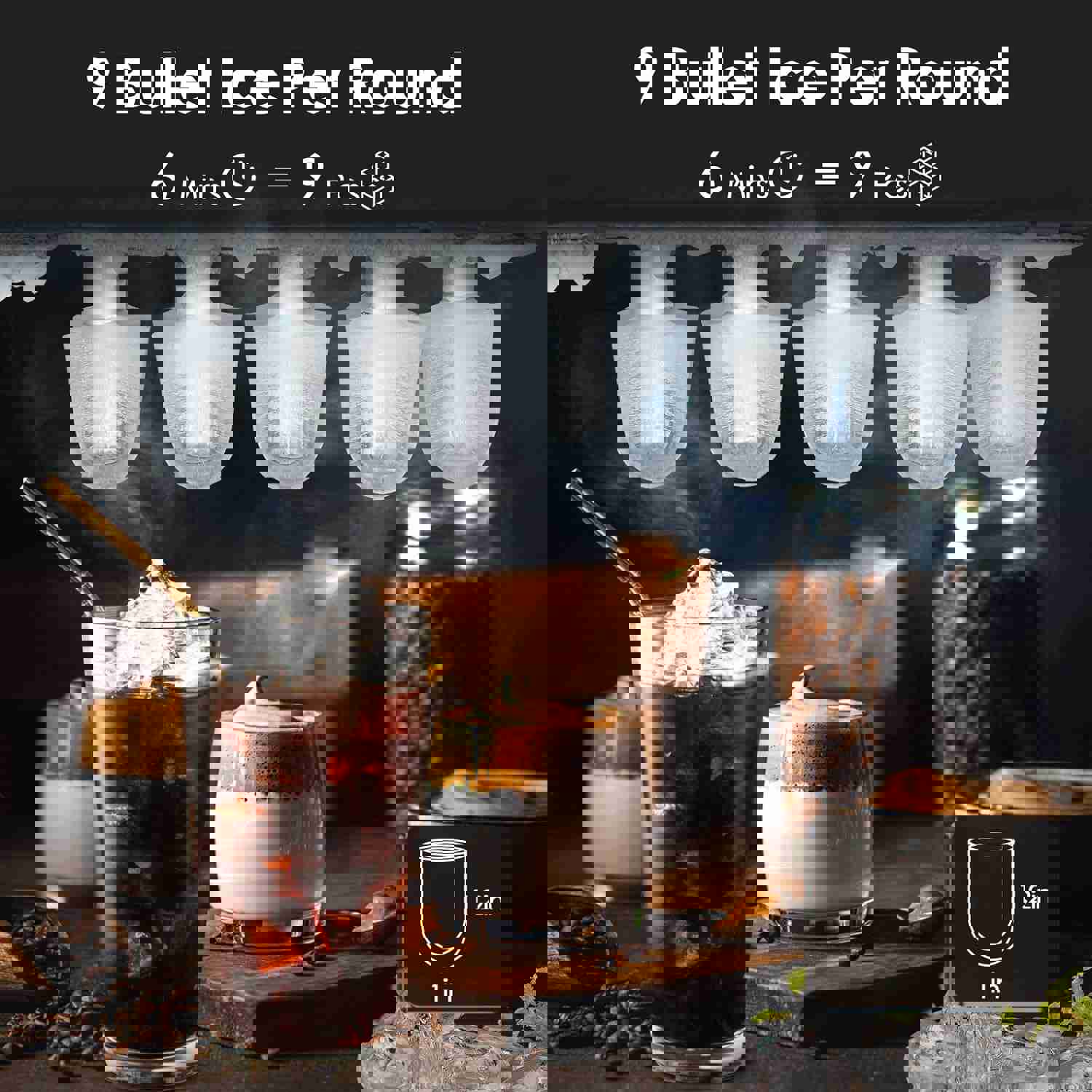 Countertop Ice Maker with Handle, 6-Minute Fast Ice Making, 26 Lbs Daily Output, Self-Cleaning, Includes Accessories