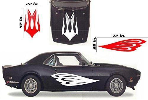 Tribal Flame Car Decals Hood Decal Side Set Vinyl Sticker Auto Kit HF024