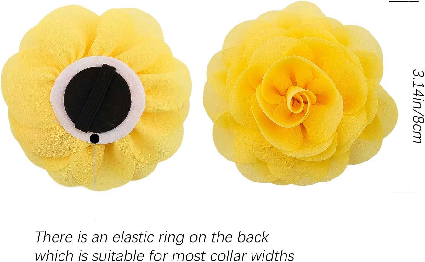 LUTER 4Pcs Multicolored Pet Collar Flowers - Detachable Floral Accessories for Dogs and Cats