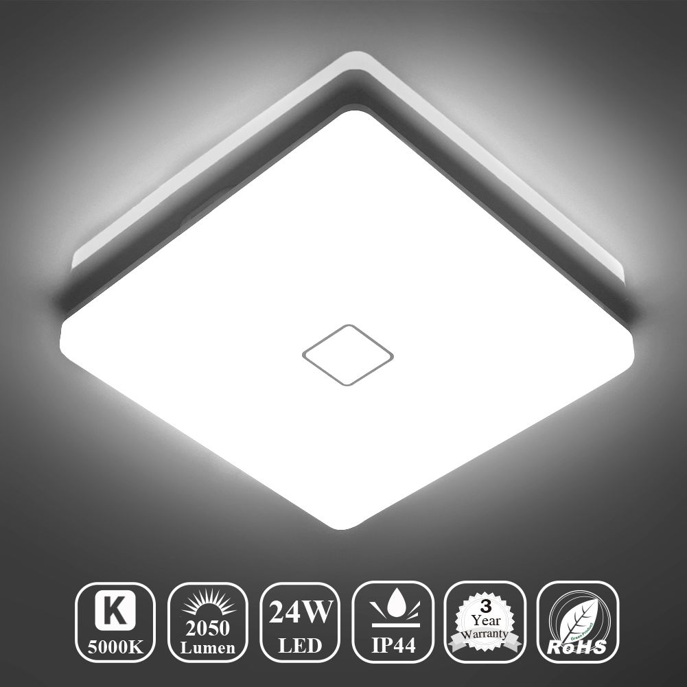 11 Inch Square LED Flush Mount Ceiling Light - 18W, 1800LM, 5000K, AC100-277V