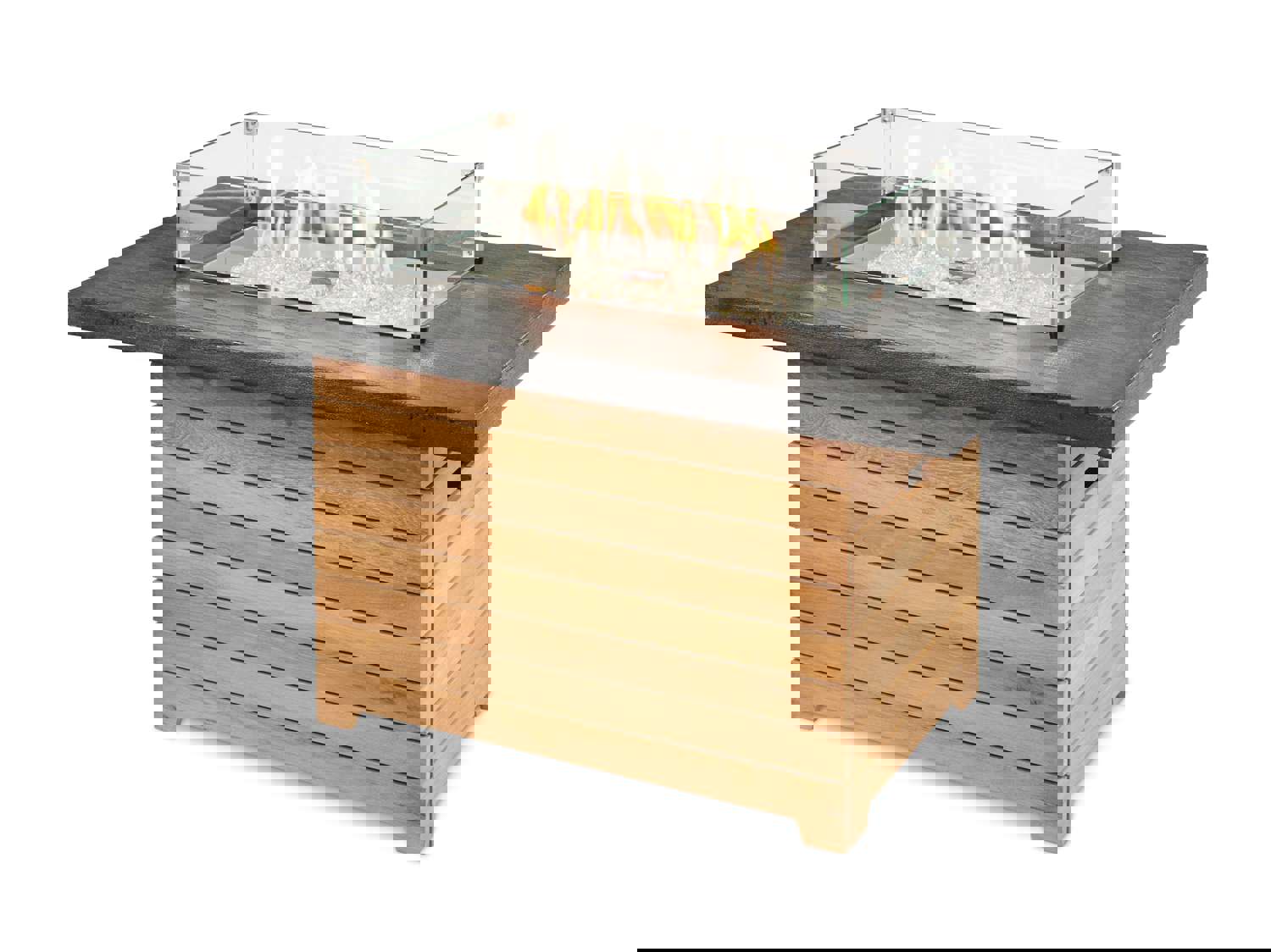 Outdoor Greatroom DAR-1224 Darien Concrete Top with Teak Gas Fire Pit Table