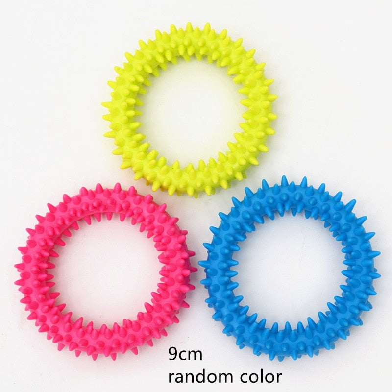 1PCS Rubber Chew Toy for Small Dogs - Teeth Cleaning & Training Pet Toy