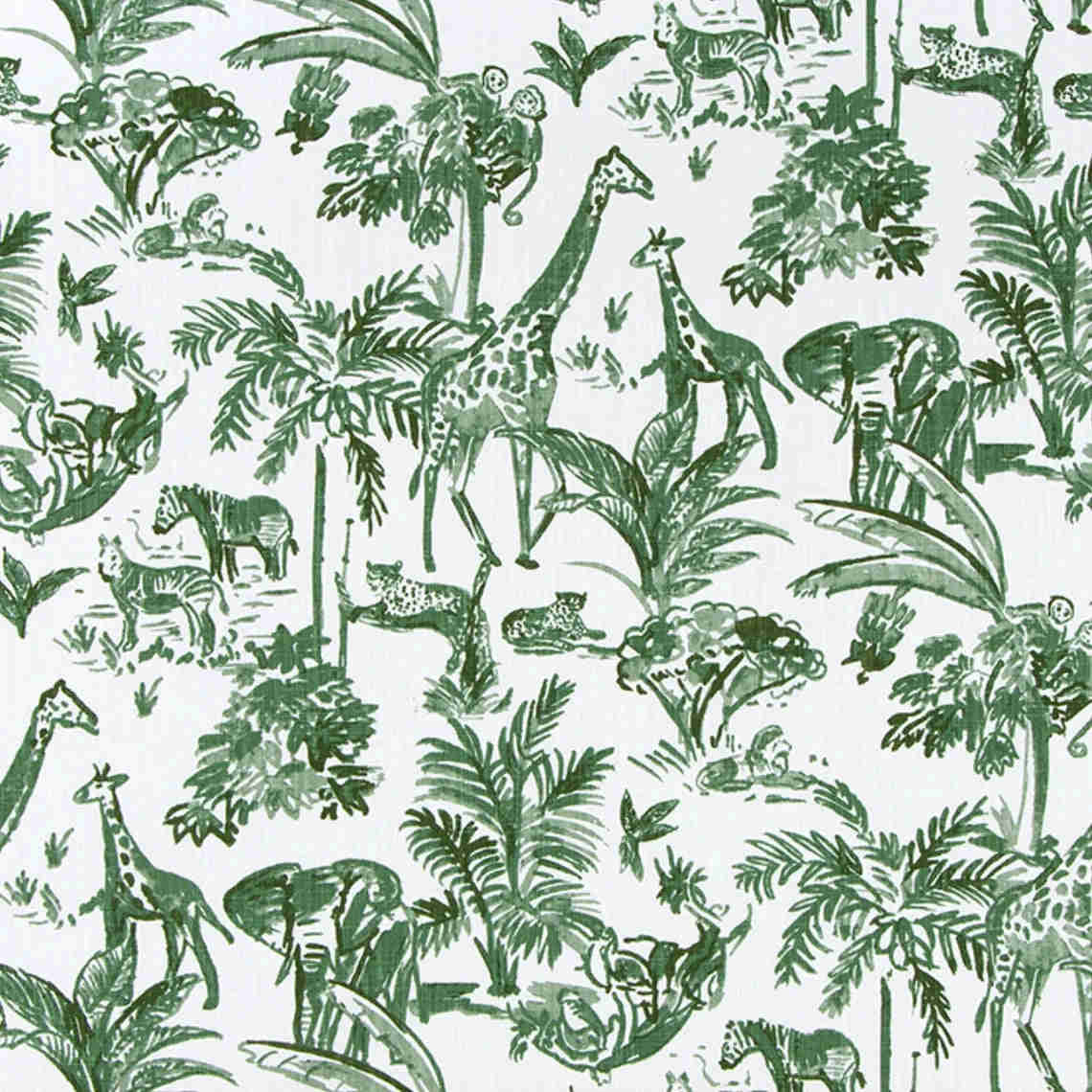 Empress Swag Valance in Meru Fairway Green Safari Animal Toile