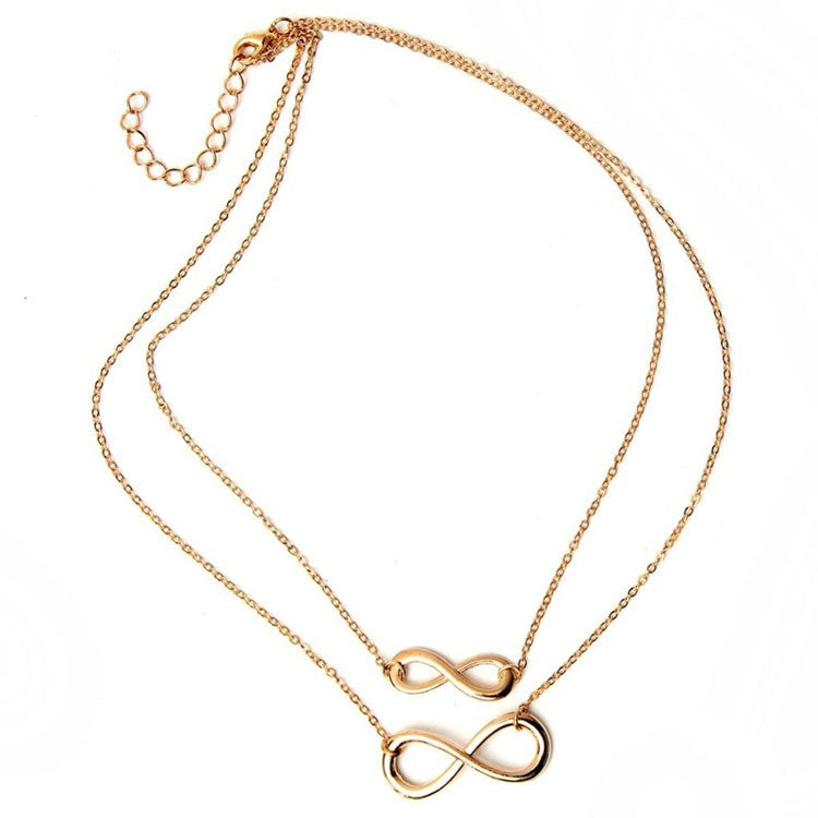 2016 Fashion Women's Gold Silver Eight Bar Choker Necklace - Simple Infinity Symbol Necklace