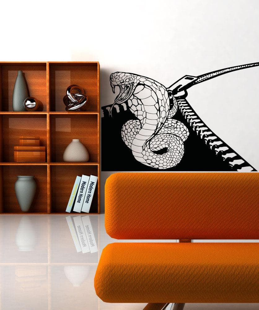 Vinyl Wall Decal Sticker Cobra Zipper #OS_AA1348 - Removable & Easy to Apply