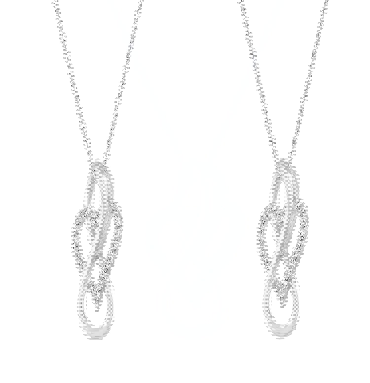 1/6 CT TW Diamond Infinity Heart Love Pendant Necklace in 925 Sterling Silver