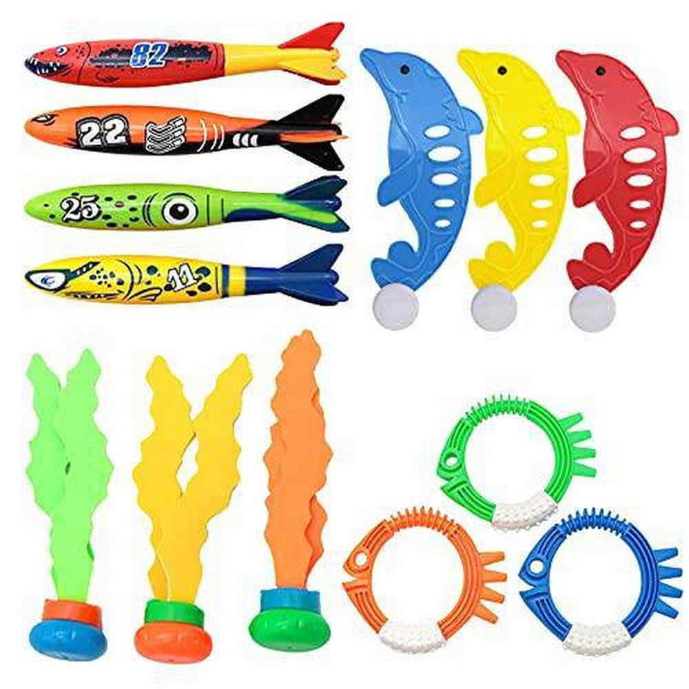 Diving Pool Toys Set for Kids - Underwater Swimming Training Toys with Easy Retrieval