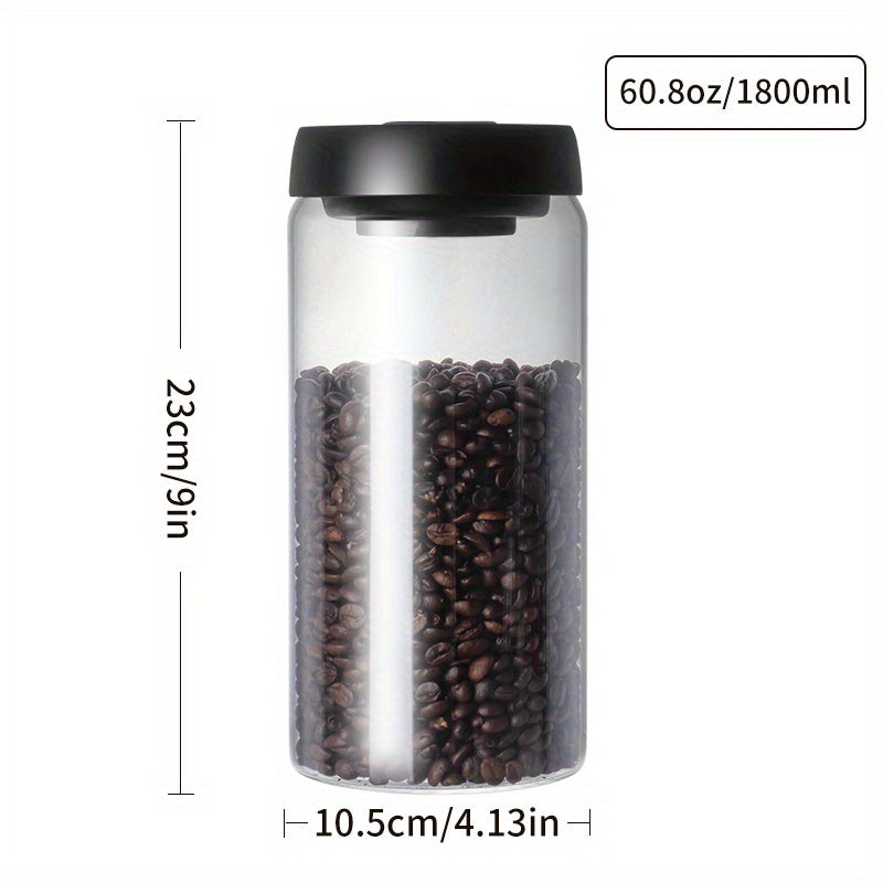 1pc Food Grade Glass Coffee Bean Storage Jar for Cereal & Miscellaneous Food