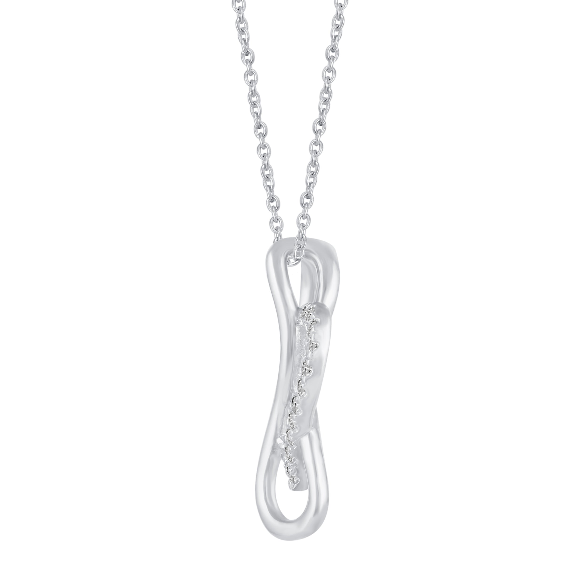 1/6 CT TW Diamond Infinity Heart Love Pendant Necklace in 925 Sterling Silver