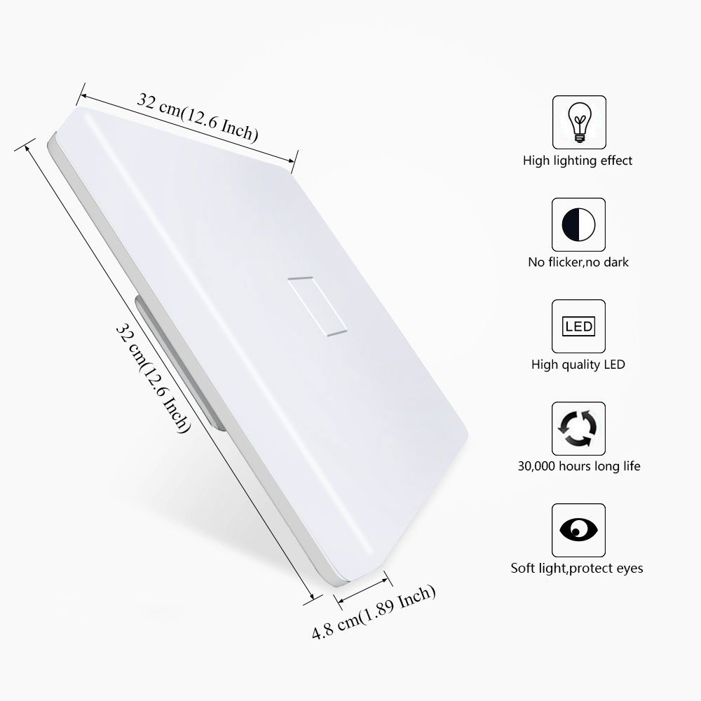 11 Inch Square LED Flush Mount Ceiling Light - 18W, 1800LM, 5000K, AC100-277V