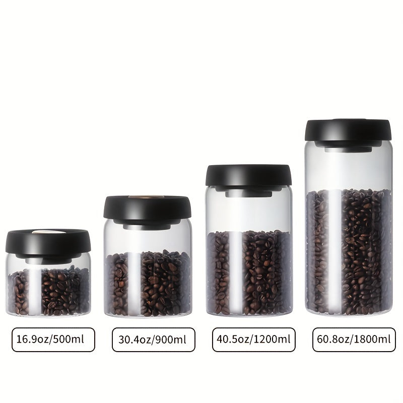 1pc Food Grade Glass Coffee Bean Storage Jar for Cereal & Miscellaneous Food
