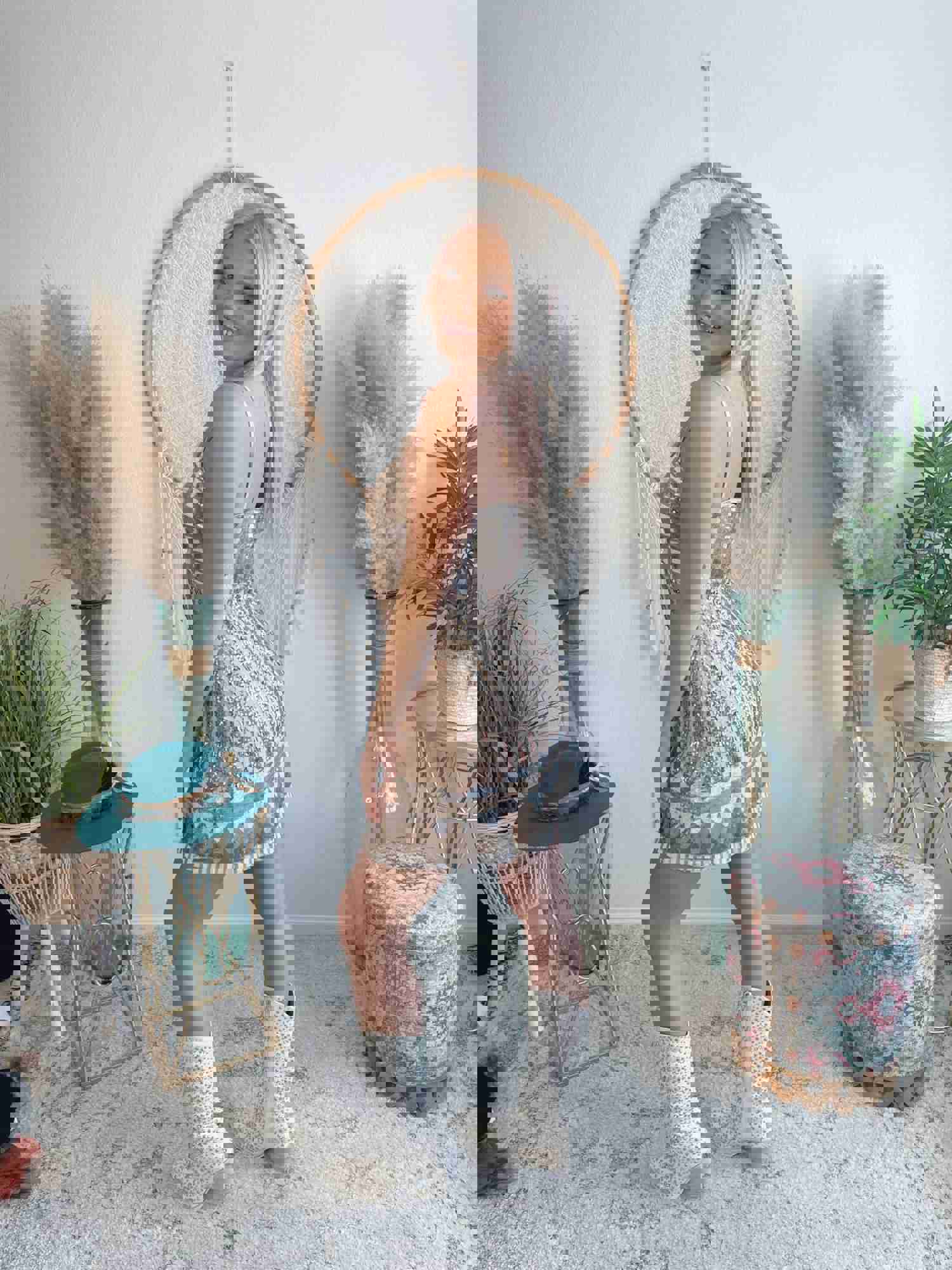 Rhinestone Cowgirl Studded Boots - Vegan Leather with Lightweight Heel