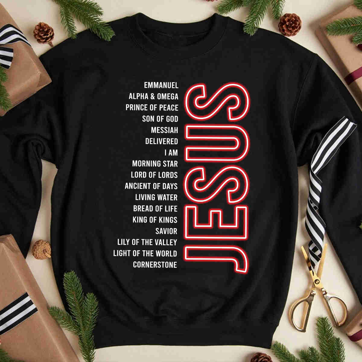 Jesus Emmanuel, Alpha & Omega, Prince Of Peace, Son Of God, Messiah Sweater/Hoodie Shirt - Unisex Christian Gift