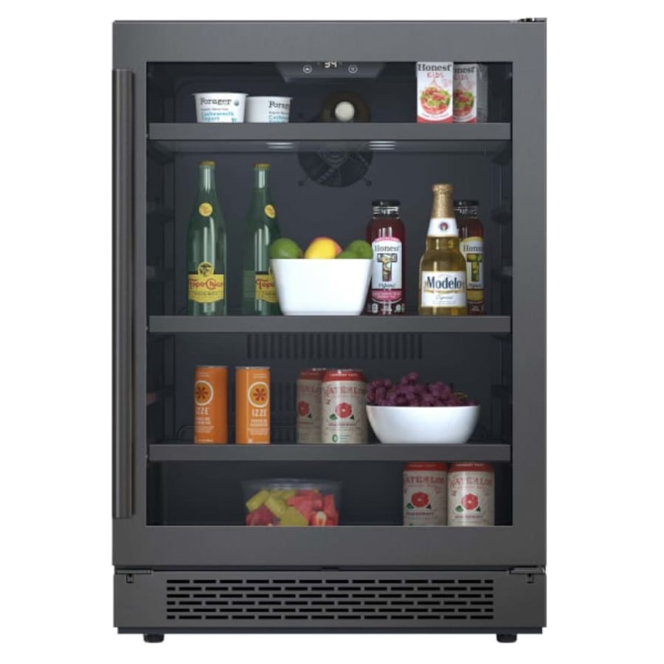 Avallon ABR241BLSS 24 Wide 140 Can Energy Efficient Beverage Center in Black Stainless Steel