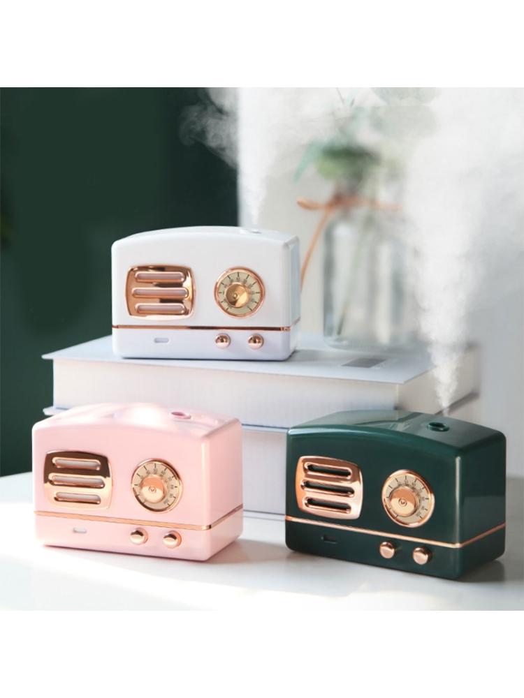 Retro Radio Shape Large Capacity Portable Desktop Air Humidifier USB Mist Maker Aroma