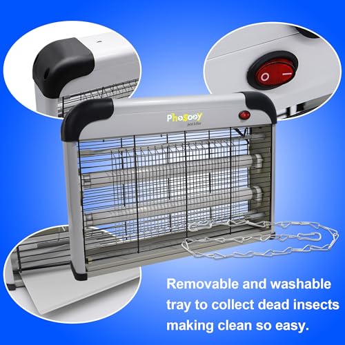 Phosooy Electric Bug Zapper, 2800V High Grid Indoor Mosquito Killer with 20W Lamps