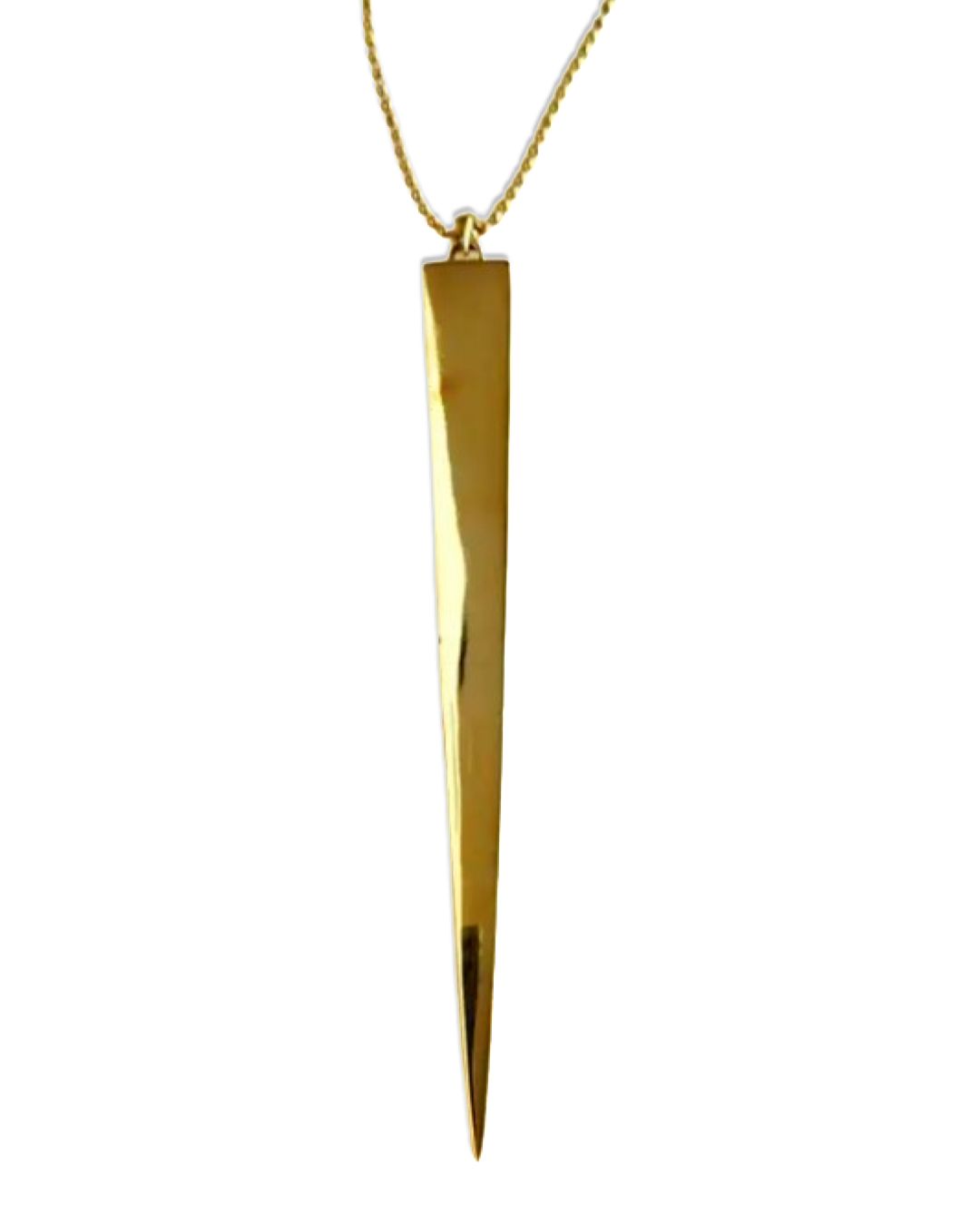 Handmade Brass Large Spike Pendant Necklace