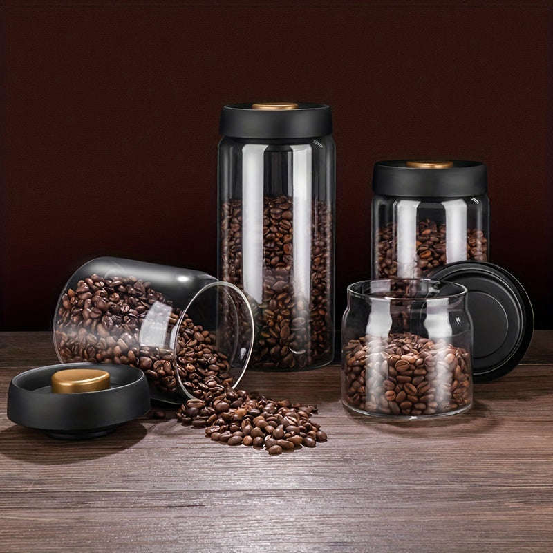 1pc Food Grade Glass Coffee Bean Storage Jar for Cereal & Miscellaneous Food