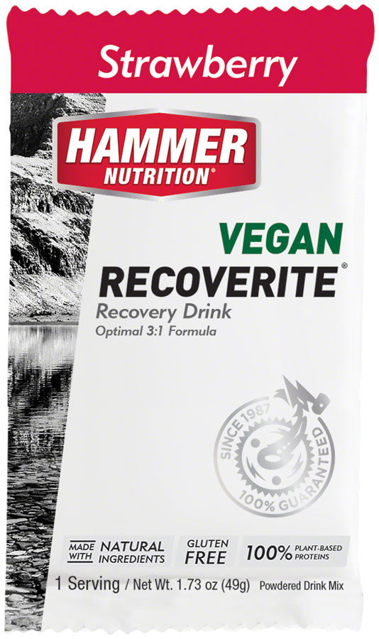 Hammer Vegan Recoverite Drink Mix Strawberry 12 Single Serving Packets